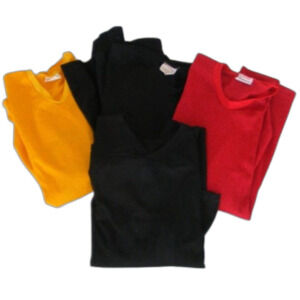 4 Hockey Jerseys, All #6, 1-XL, 3-XXL, Black, Yellow, Red, CCM/Pederson